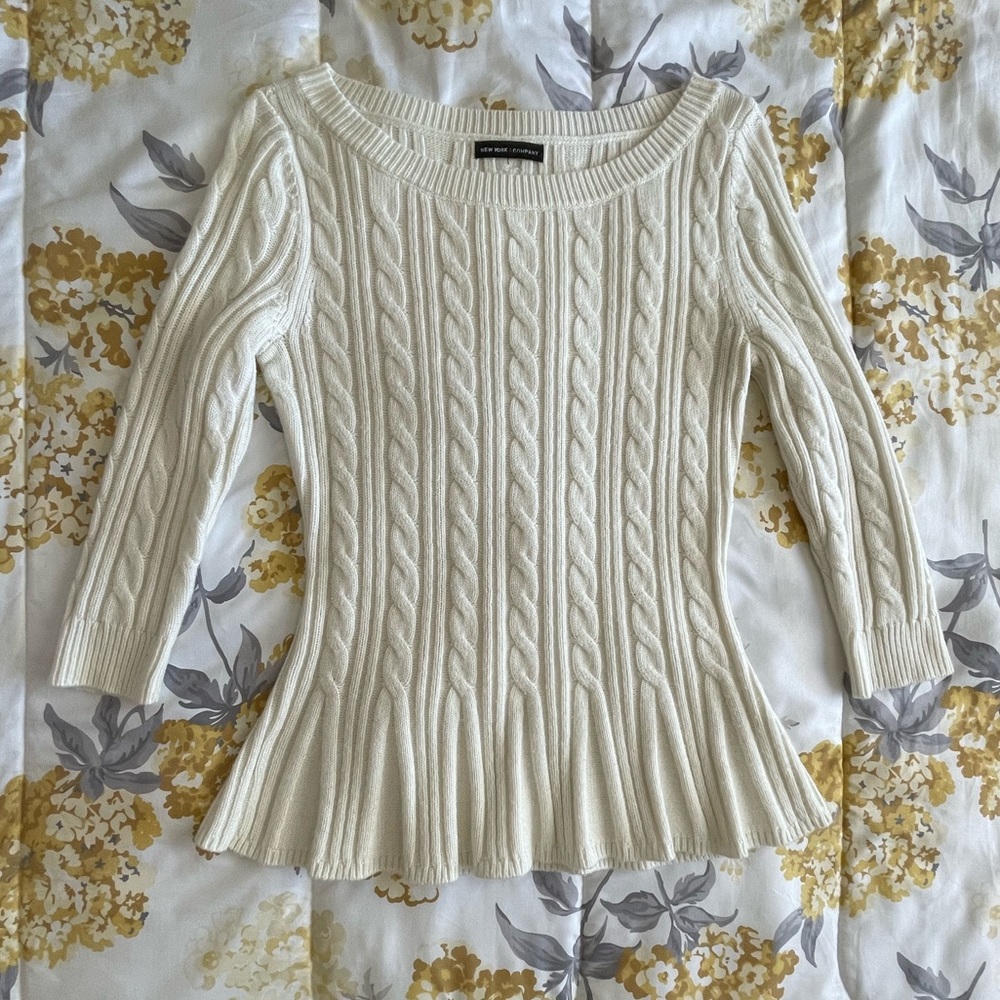 New York & Company cream sweater